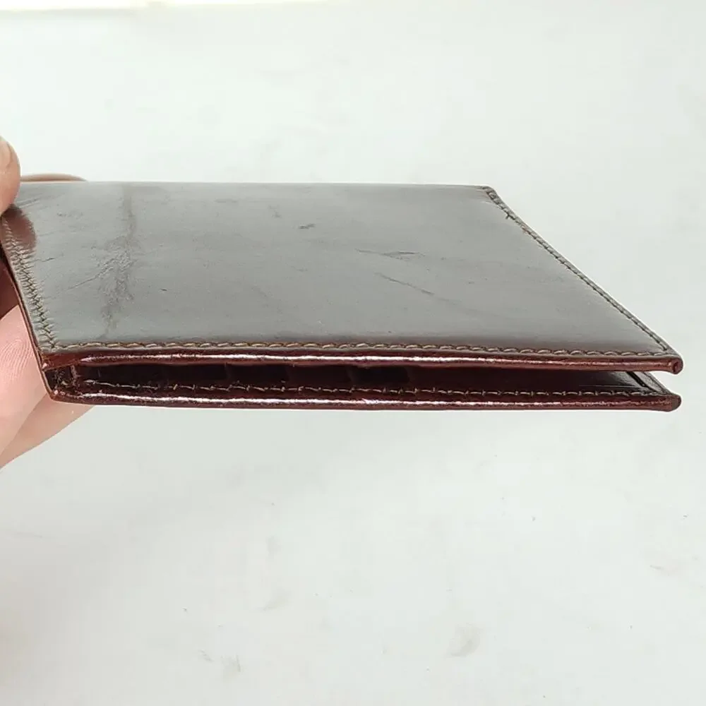Bosca Men's Old Full Grain Leather Brown Slim Bifold Wallet